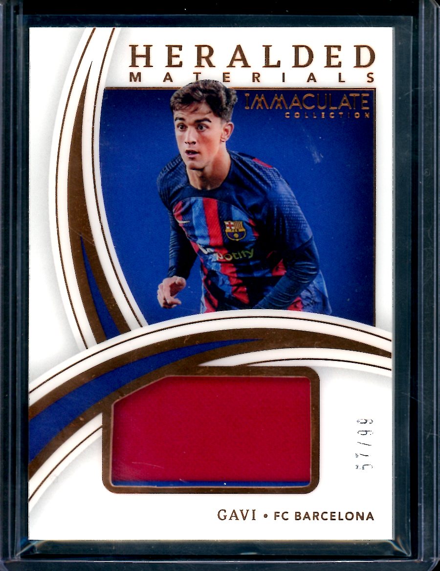 2022/23 Panini Immaculate Gavi Heralded Materials Patch /99 FC Barcelona