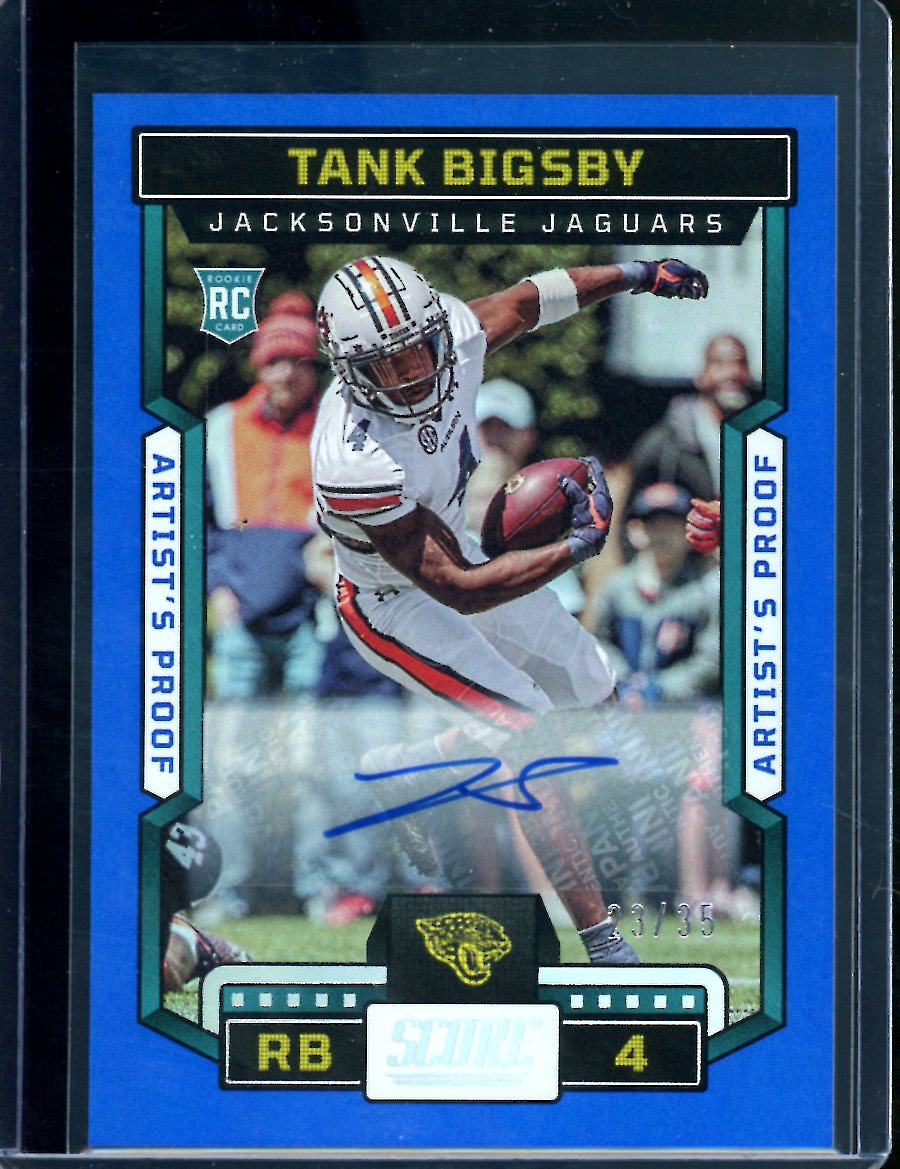 2023 Panini Score Tank Bigsby Rookie Auto Blue /35 Dolphins