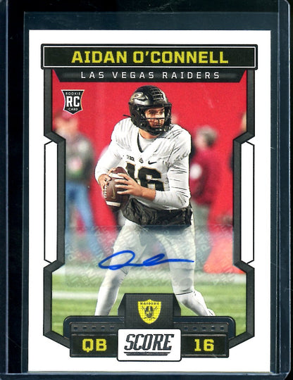 2023 Panini Score Aidan O'Connell Rookie Auto Raiders