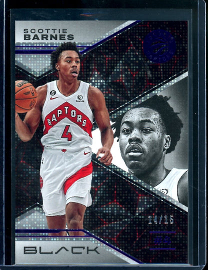 2022/23 Panini Black Scottie Barnes Amethyst /15 Raptors