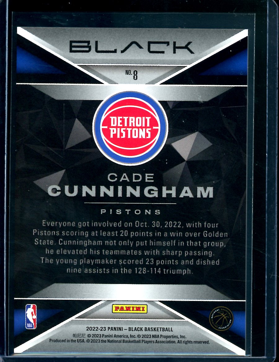 2022/23 Panini Black Cade Cunningham Gold /25 Pistons