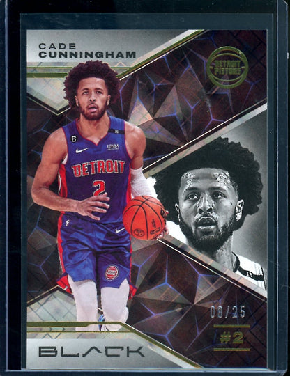 2022/23 Panini Black Cade Cunningham Gold /25 Pistons