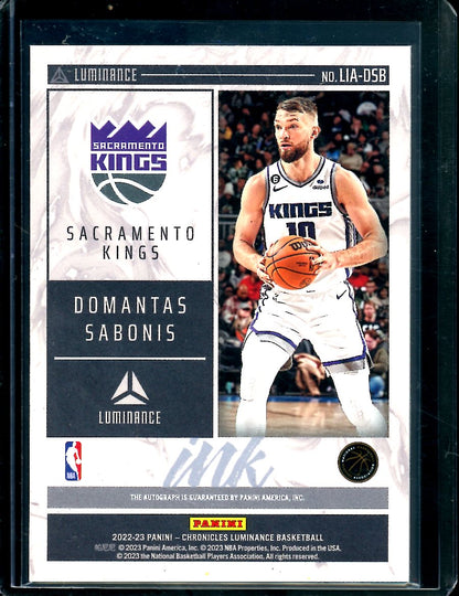 2022-23 Panini Chronicles Luminace Domantas Sabonis Auto /149 Kings