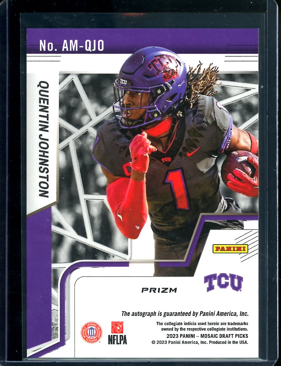 2023 Panini Mosaic Draft Picks Quentin Johnson Auto Chargers