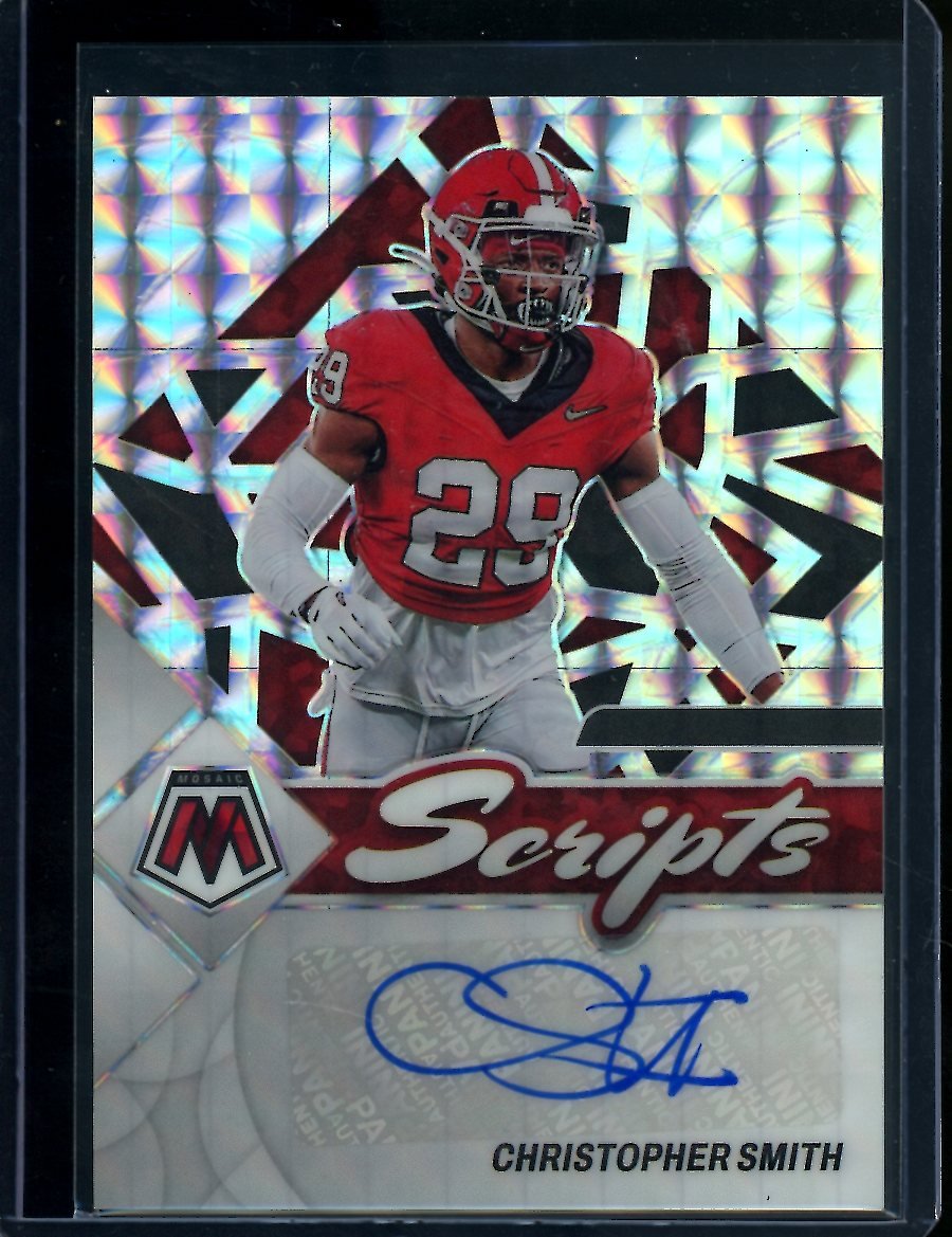 2023 Panini Mosaic Draft Picks Christopher Smith Auto Raiders - Trading Card Market