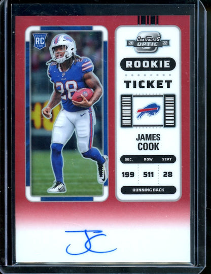 2022 Panini Contenders Optic James Cook Rookie Auto Red /149 Bills - Trading Card Market