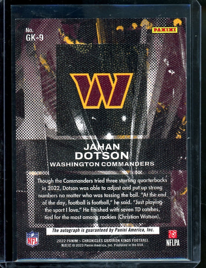 2022 Panini Chronicles Gridiron Kings Jahan Dotson Rookie Auto /75 Commanders - Trading Card Market