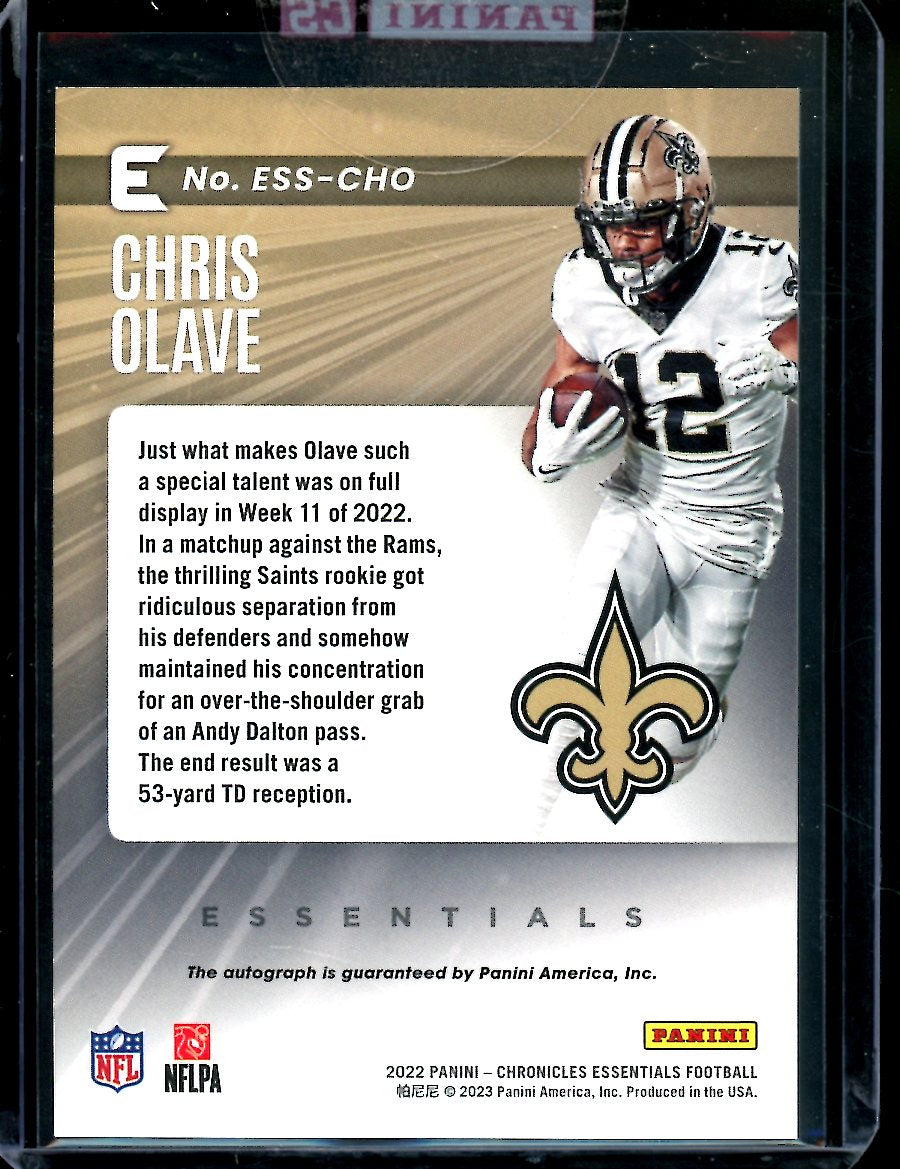 2022 Panini Chronicles Essentials Chris Olave Rookie Auto /99 Saints