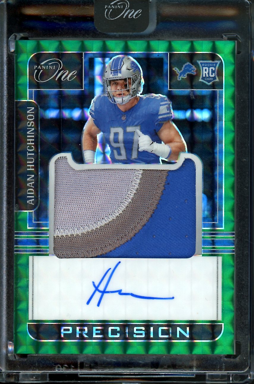 2022 Panini One Aidan Hutchinson Rookie RPA Green /49 Lions