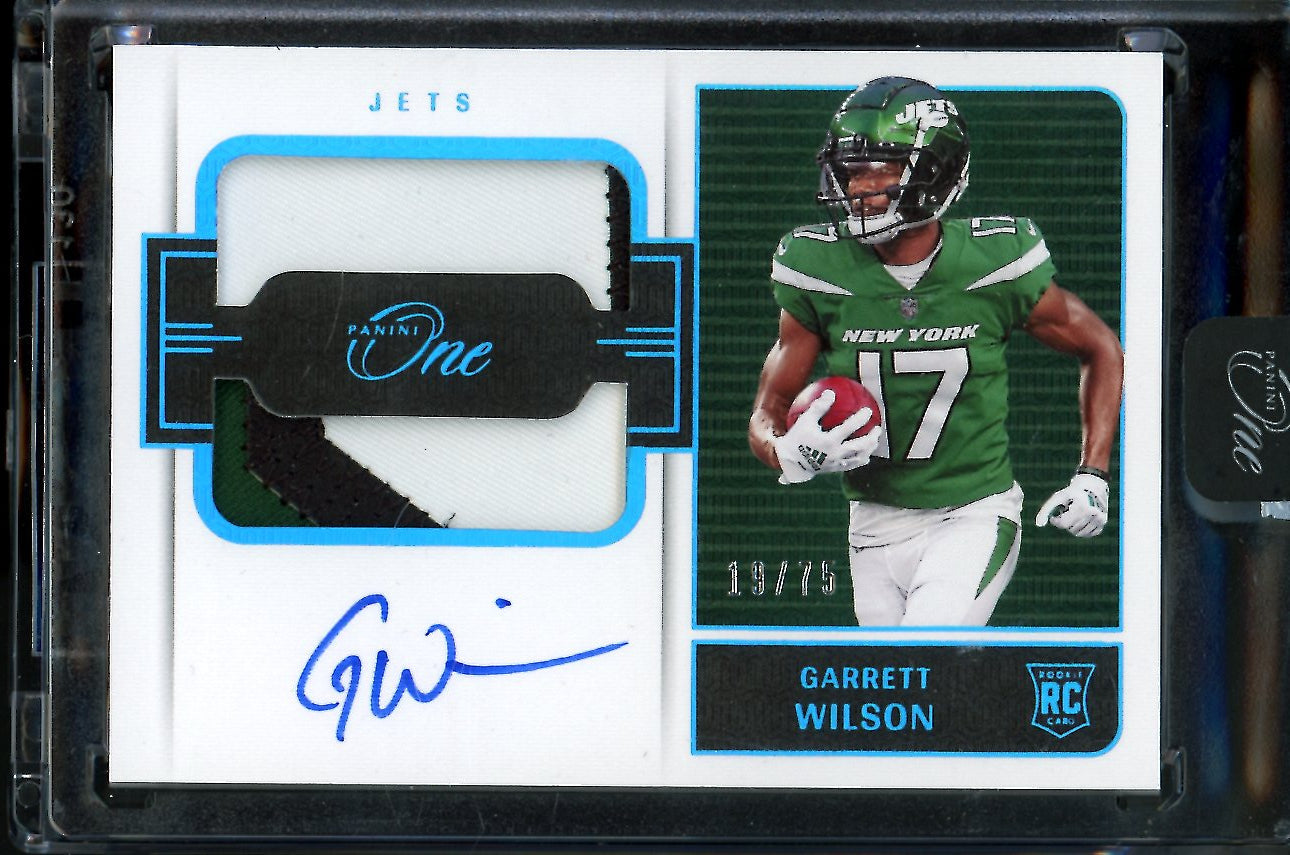 2022 Panini One Garrett Wilson Rookie RPA /75 Jets