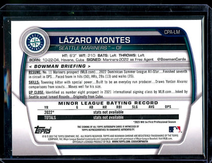 2023 Bowman Chrome Lazaro Montes 1st Bowman Auto Mariners - Trading Card Market