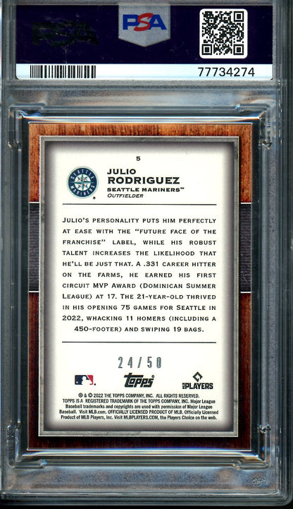 2022 Topps Transcendent Julio Rodriguez Rookie PSA 9 Mariners
