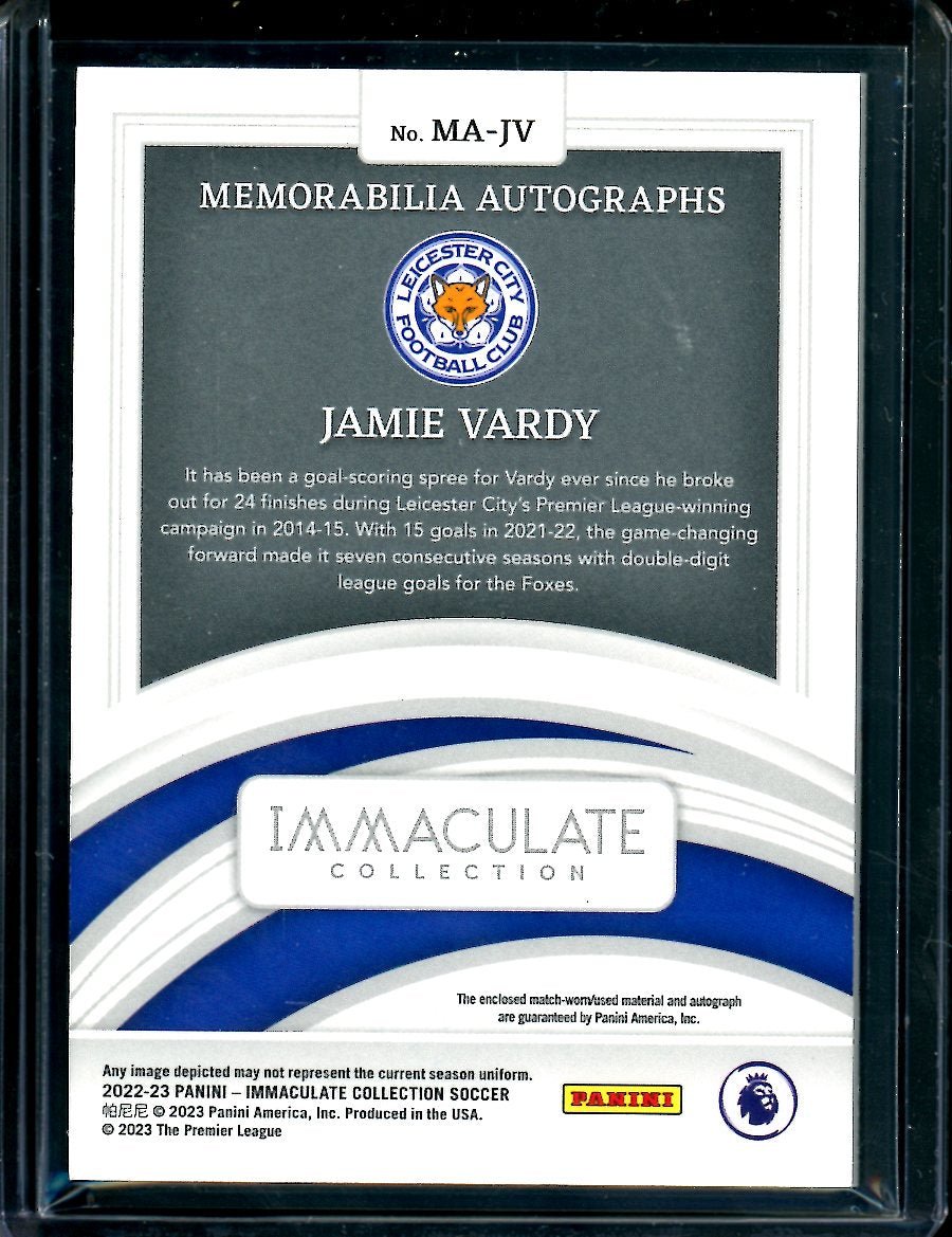2022-23 Panini Immaculate Jamie Vardy Patch Auto /74 Leicester City