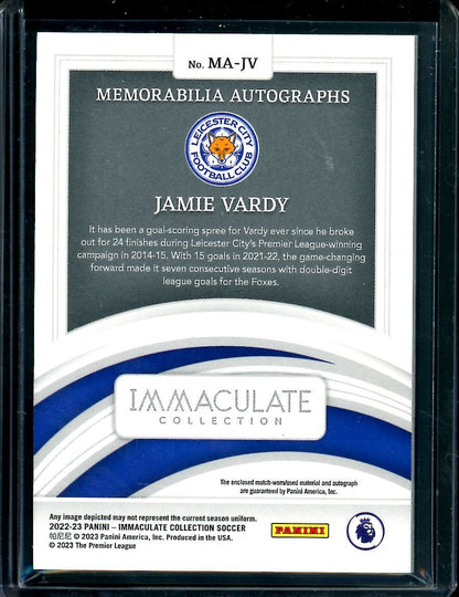 2022-23 Panini Immaculate Jamie Vardy Patch Auto /74 Leicester City
