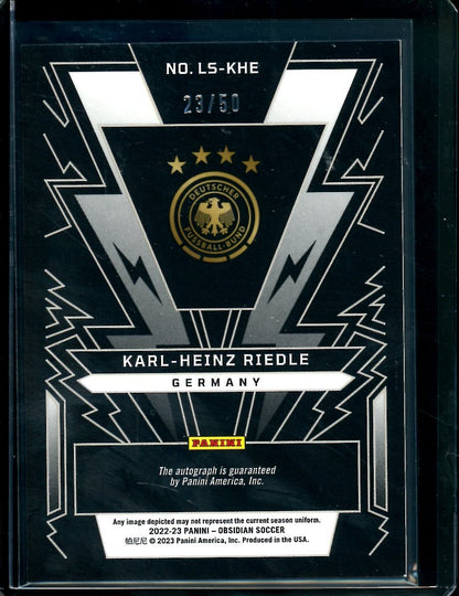 2022-23 Panini Obsidian Karl-Heinz Riedle Lightning Strike Auto /50 Germany