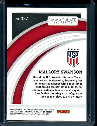 2022-23 Panini Immaculate Mallory Swanson Blue /25 USA