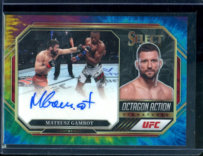 2023 Panini Select Mateusz Gamrot Octagon Action Tie-Dye Auto /25 UFC