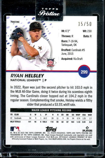 2023 Topps Prestine Ryan Helsley National League Gold /50 Cardinals
