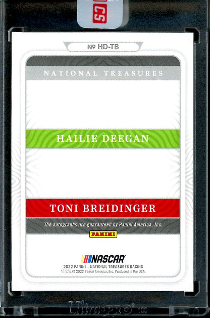 2022 Panini National Treasures NASCAR Haile Deegan/Toni Breidinger Dual Auto /25 NASCAR