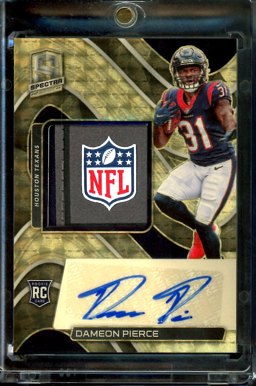 2022 Panini Spectra Dameon Pierce Rookie RPA NFL Shield Gold Vinyl 1/1 Texans