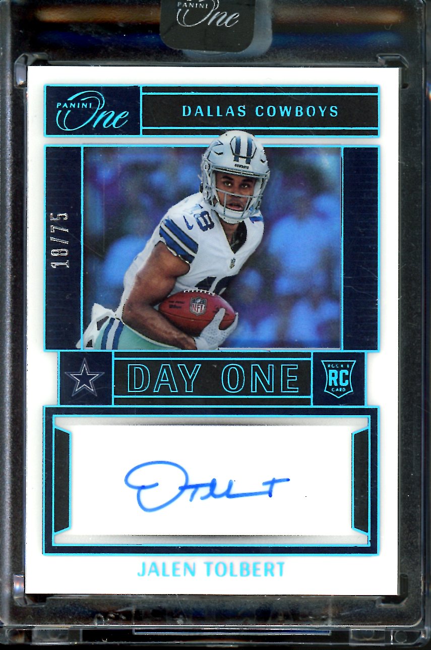 2022 Panini One Jalen Tolbert Rookie Day One Auto /75 Cowboys