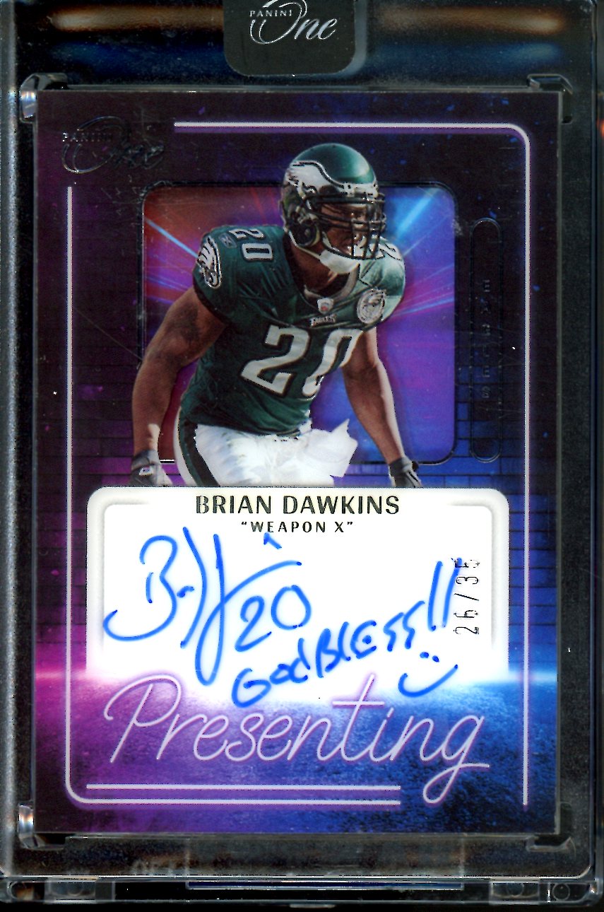 2022 Panini One Brian Dawkins Presenting Auto /35 Eagles