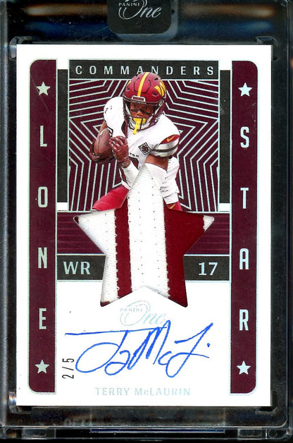 2022 Panini One Terry McLaurin Lone Star Patch Auto /5 Commanders - Trading Card Market