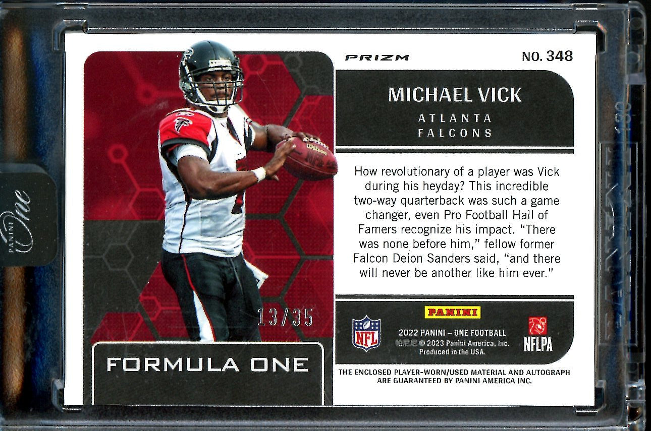 2022 Panini One Michael Vick Formula One Patch Auto /35 Falcons