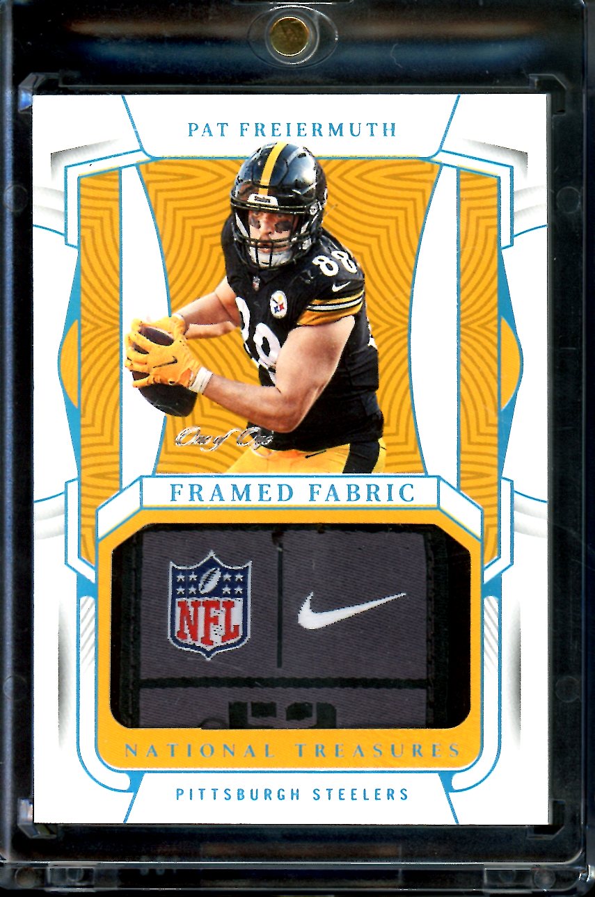 2022 Panini National Treasures Pat Freiermuth Framed Fabric Laundry Tag 1/1 Steelers