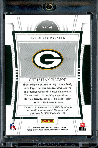 2022 Panini National Treasures Christian Watson Rookie "True" RPA /99 Packers