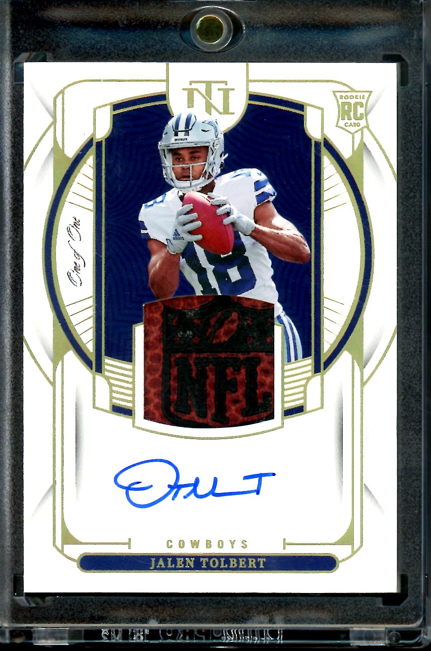 2022 Panini National Treasures Jalen Tolbert Rookie RPA Football Shield 1/1 Cowboys