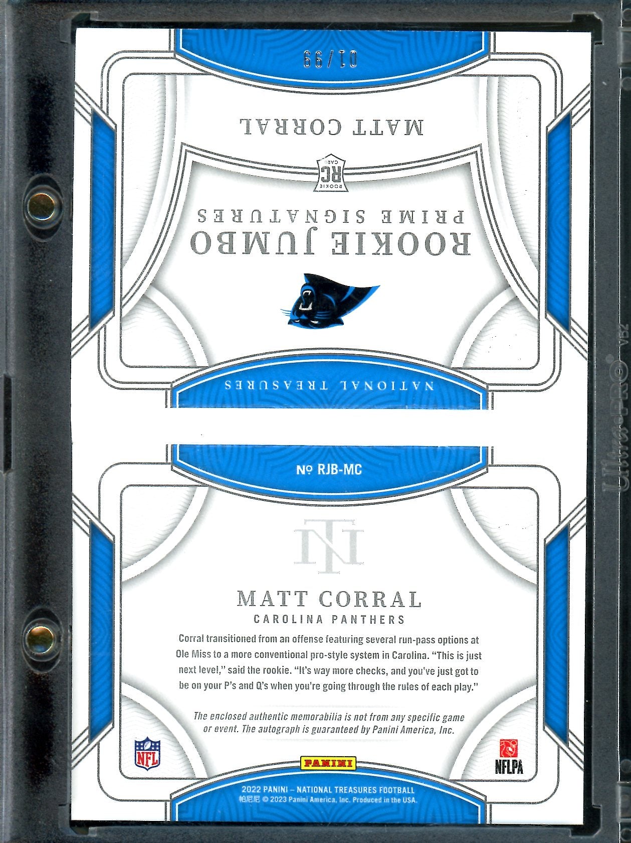 Cheapest RPA Matt Corral Booklet