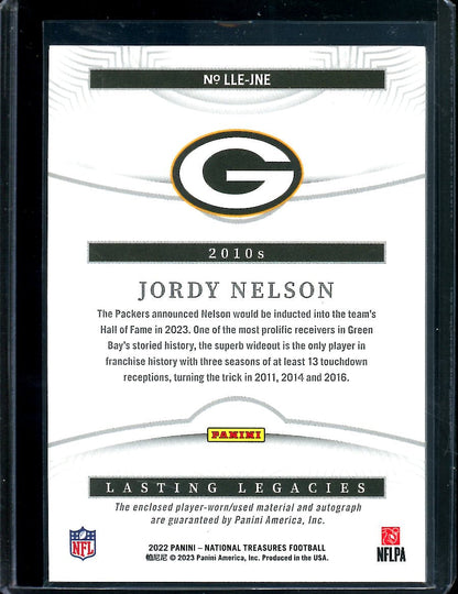 2022 Panini National Treasures Jordy Nelson Lasting Legends Patch Auto /99 Packers