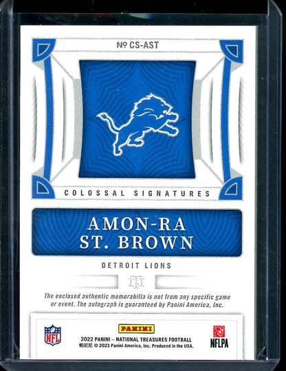 2022 Panini National Treasures Amon - Ra St. Brown Colossal Patch Auto /49 Lions - Trading Card Market