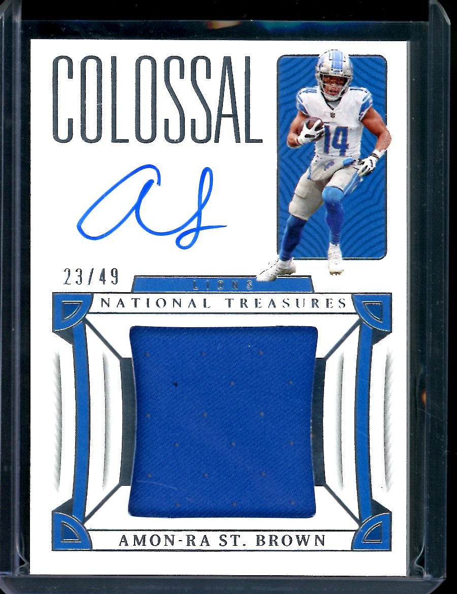 2022 Panini National Treasures Amon - Ra St. Brown Colossal Patch Auto /49 Lions - Trading Card Market