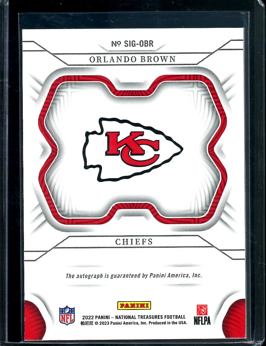 2022 Panini National Treasures Orlando Brown Auto /25 Chiefs - Trading Card Market
