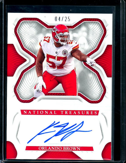 2022 Panini National Treasures Orlando Brown Auto /25 Chiefs - Trading Card Market