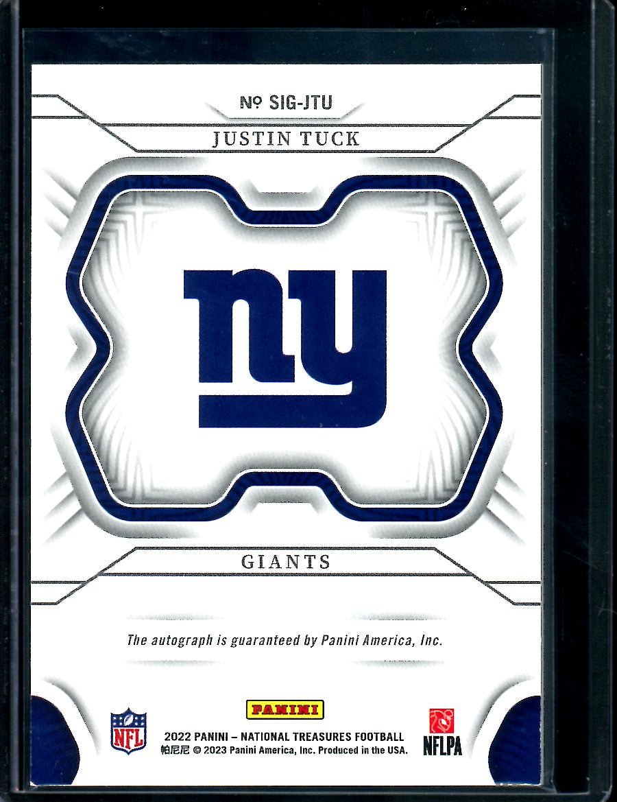 2022 Panini National Treasures Justin Tuck Auto /99 Giants
