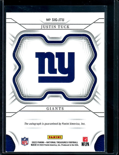 2022 Panini National Treasures Justin Tuck Auto /99 Giants