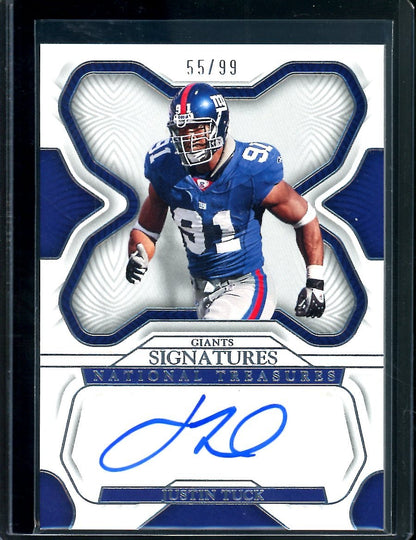 2022 Panini National Treasures Justin Tuck Auto /99 Giants