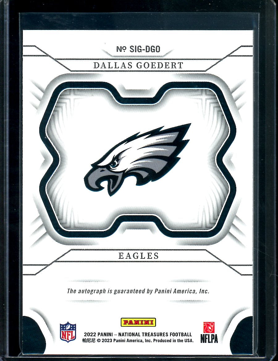 2022 Panini National Treasures Dallas Goedert Auto /99 Eagles