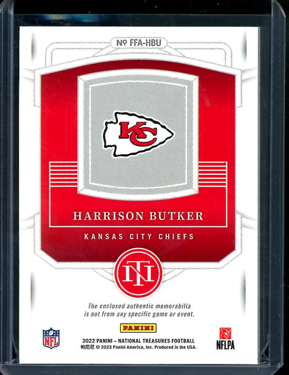 2022 Panini National Treasures Harrison Butker Framed Fabric Patch /49 Chiefs