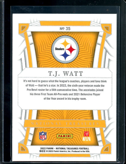 2022 Panini National Treasures T.J. Watt Purple /49 Steelers