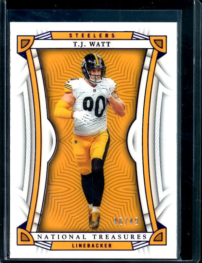 2022 Panini National Treasures T.J. Watt Purple /49 Steelers