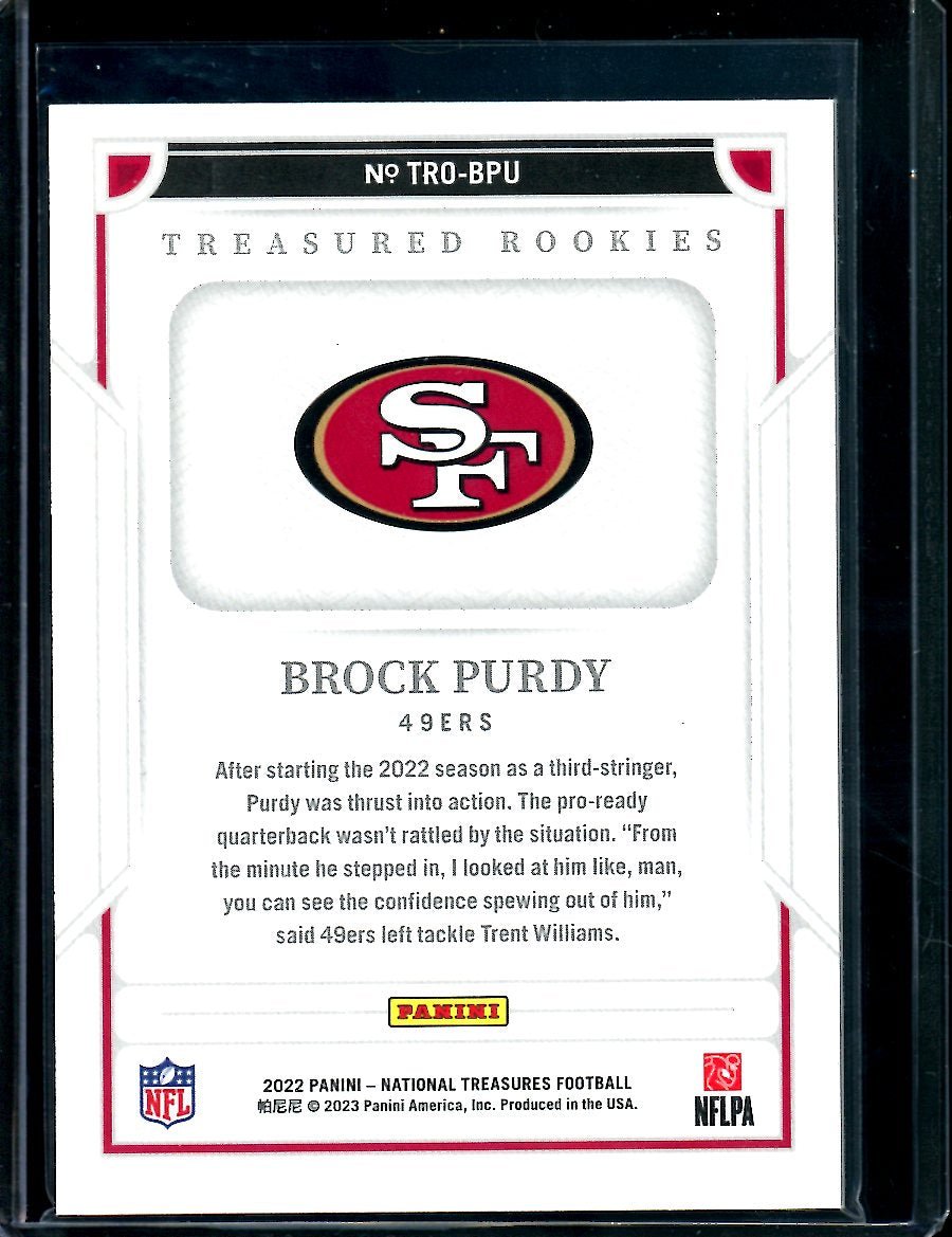 2022 Panini National Treasures Brock Purdy Rookie Treasured Rookies /99 49ers - Trading Card Market