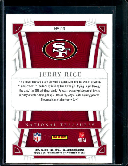 2022 Panini National Treasures Jerry Rice Purple /49 49ers - Trading Card Market