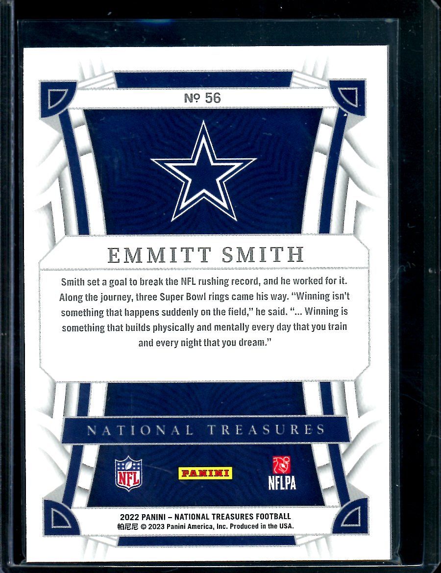 2022 Panini National Treasures Emmitt Smith Silver /25 Cowboys