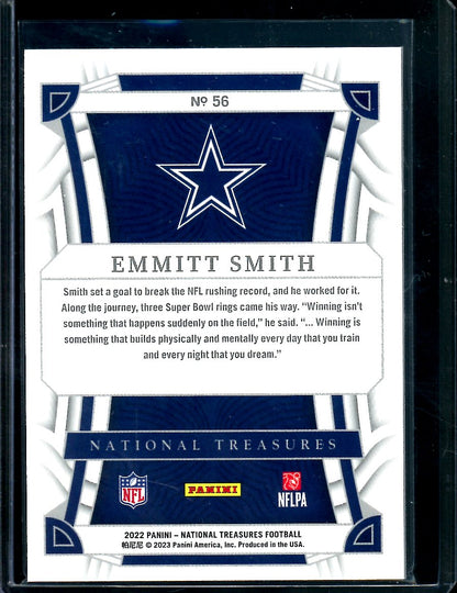 2022 Panini National Treasures Emmitt Smith Silver /25 Cowboys