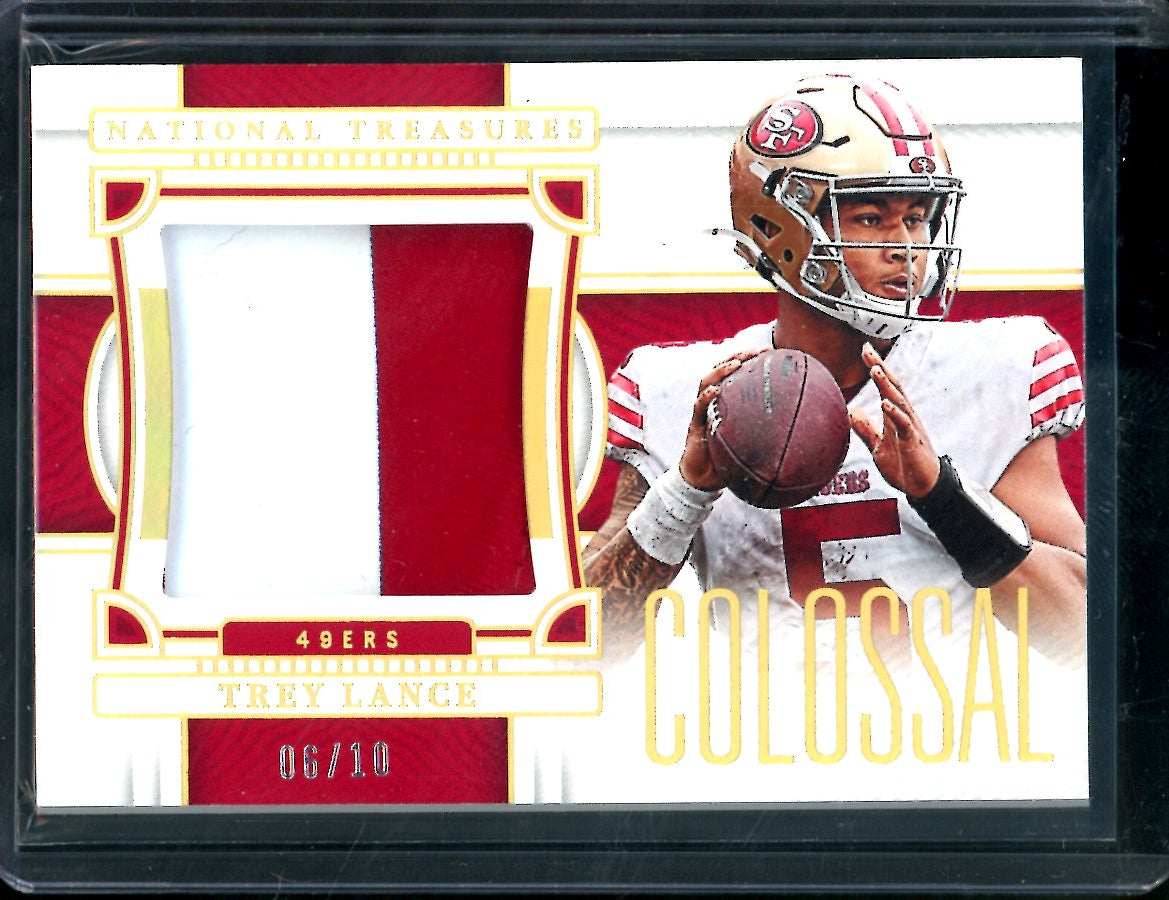 2022 Panini National Treasures Trey Lance Colossal Patch Gold /10 49ers