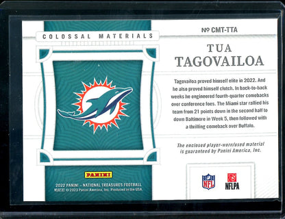 2022 Panini National Treasures Tua Tagovailoa Colossal Patch /49 Dolphins